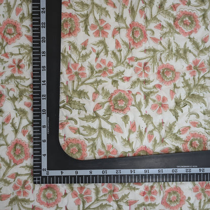 Everett Floral Hand Block Printed Quilt