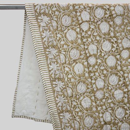 Bennet Floral Hand Block Printed Quilt