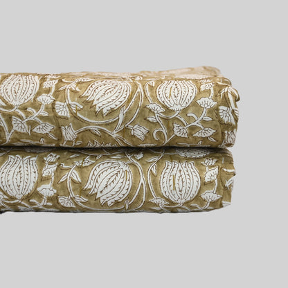 Bennet Floral Hand Block Printed Quilt