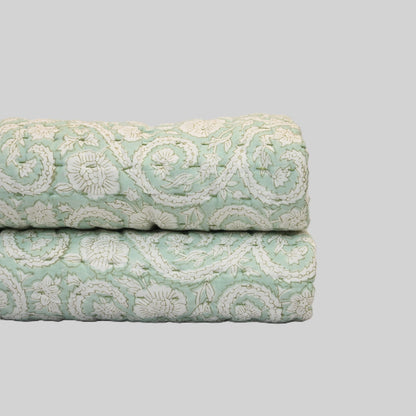 Harrison Botanical Hand Block Printed Quilt