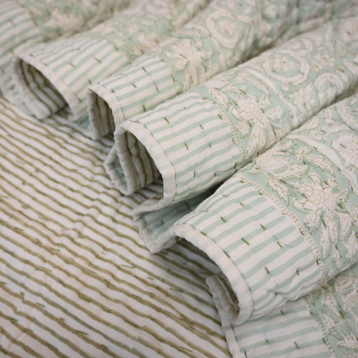 Harrison Botanical Hand Block Printed Quilt