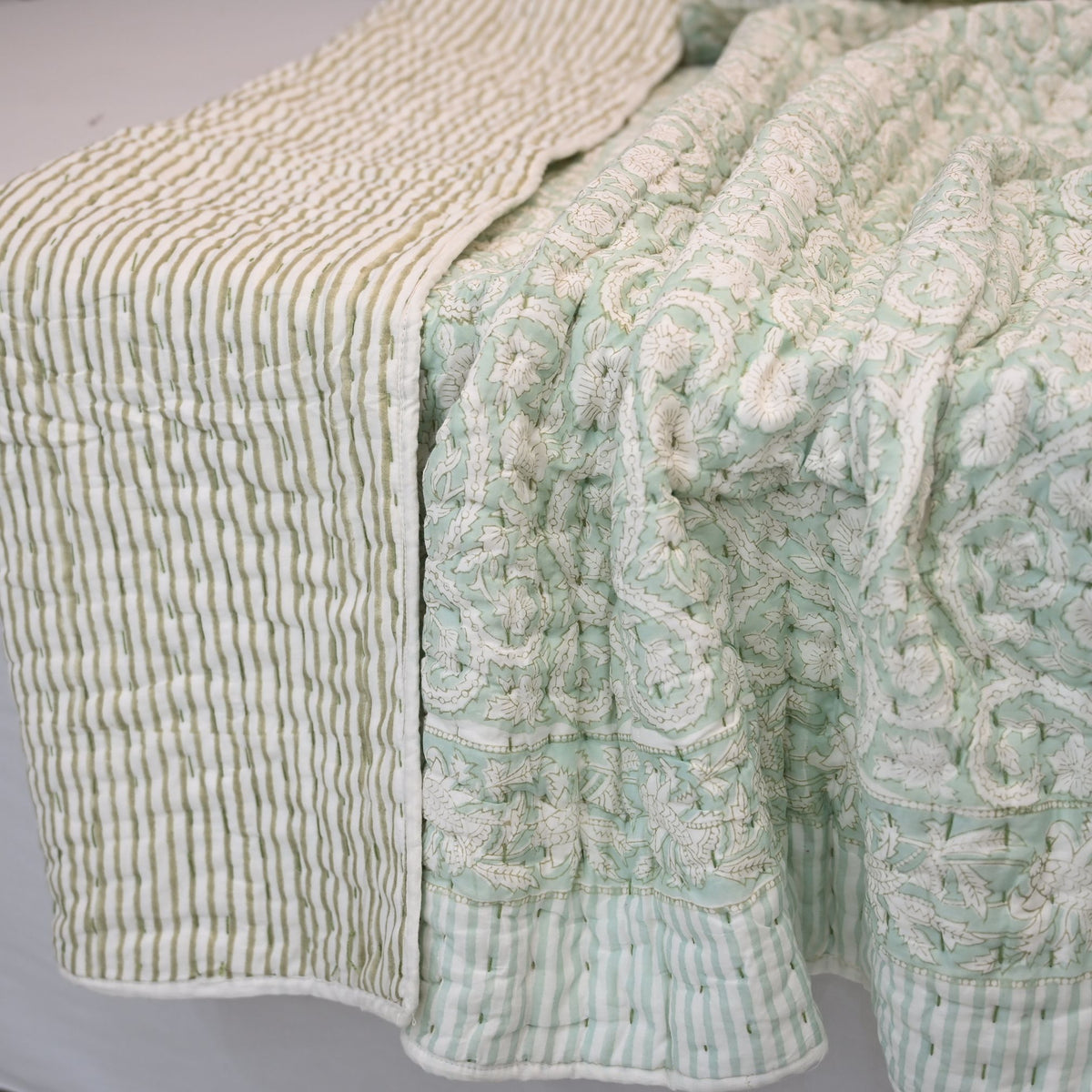 Harrison Botanical Hand Block Printed Quilt