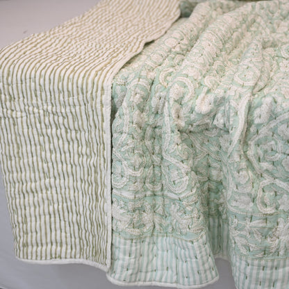 Harrison Botanical Hand Block Printed Quilt