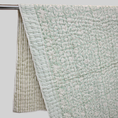 Harrison Botanical Hand Block Printed Quilt