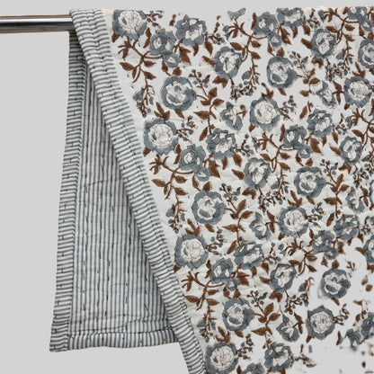Wesley Floral Hand Block Printe Quilt