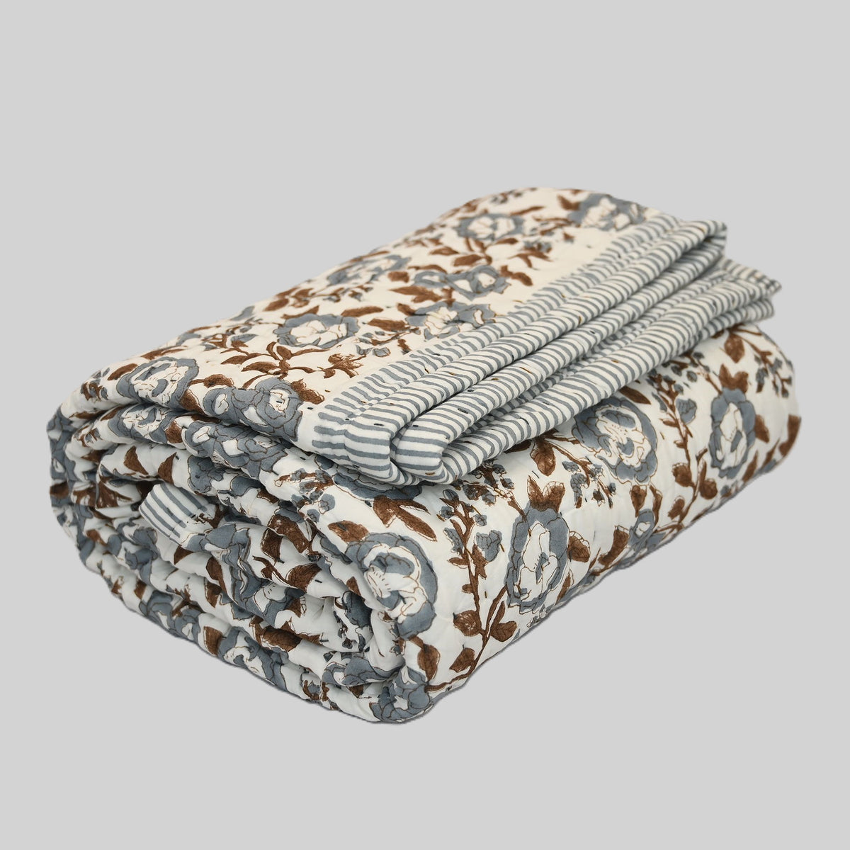 Wesley Floral Hand Block Printe Quilt