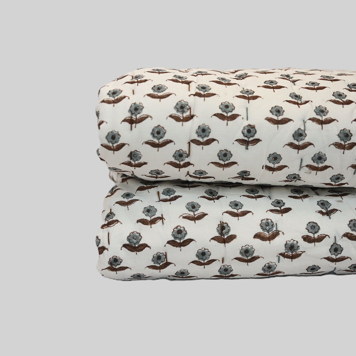Calvin Floral Hand Block Printe Quilt