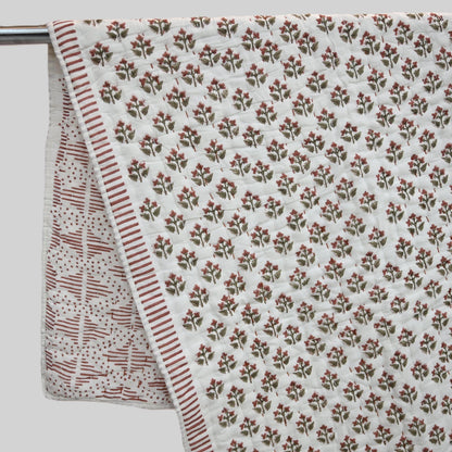 Arthur Floral Hand Block Printed Quilt