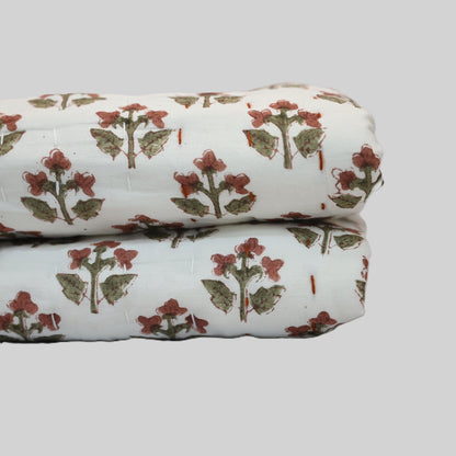 Arthur Floral Hand Block Printed Quilt