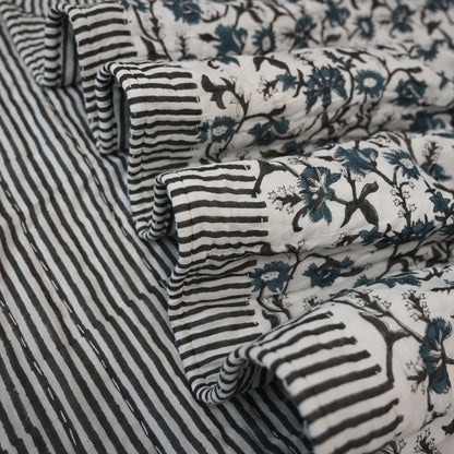 Nolan Floral Hand Block Printe Quilt