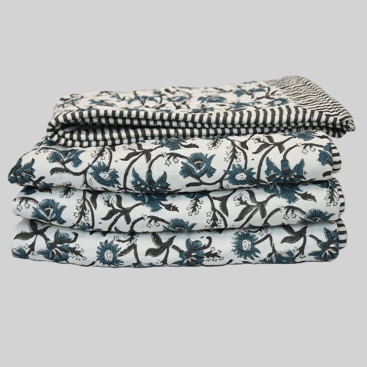 Nolan Floral Hand Block Printe Quilt