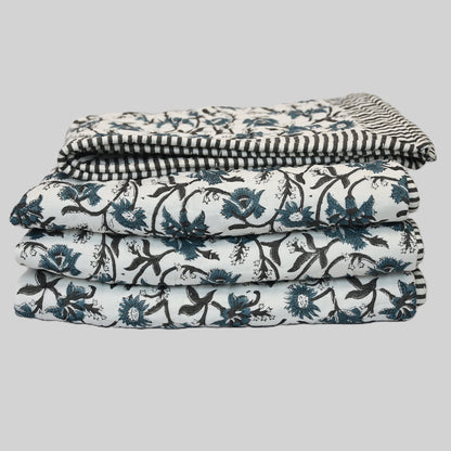 Nolan Floral Hand Block Printe Quilt
