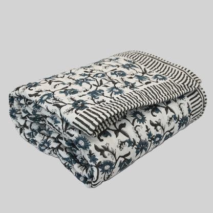 Nolan Floral Hand Block Printe Quilt