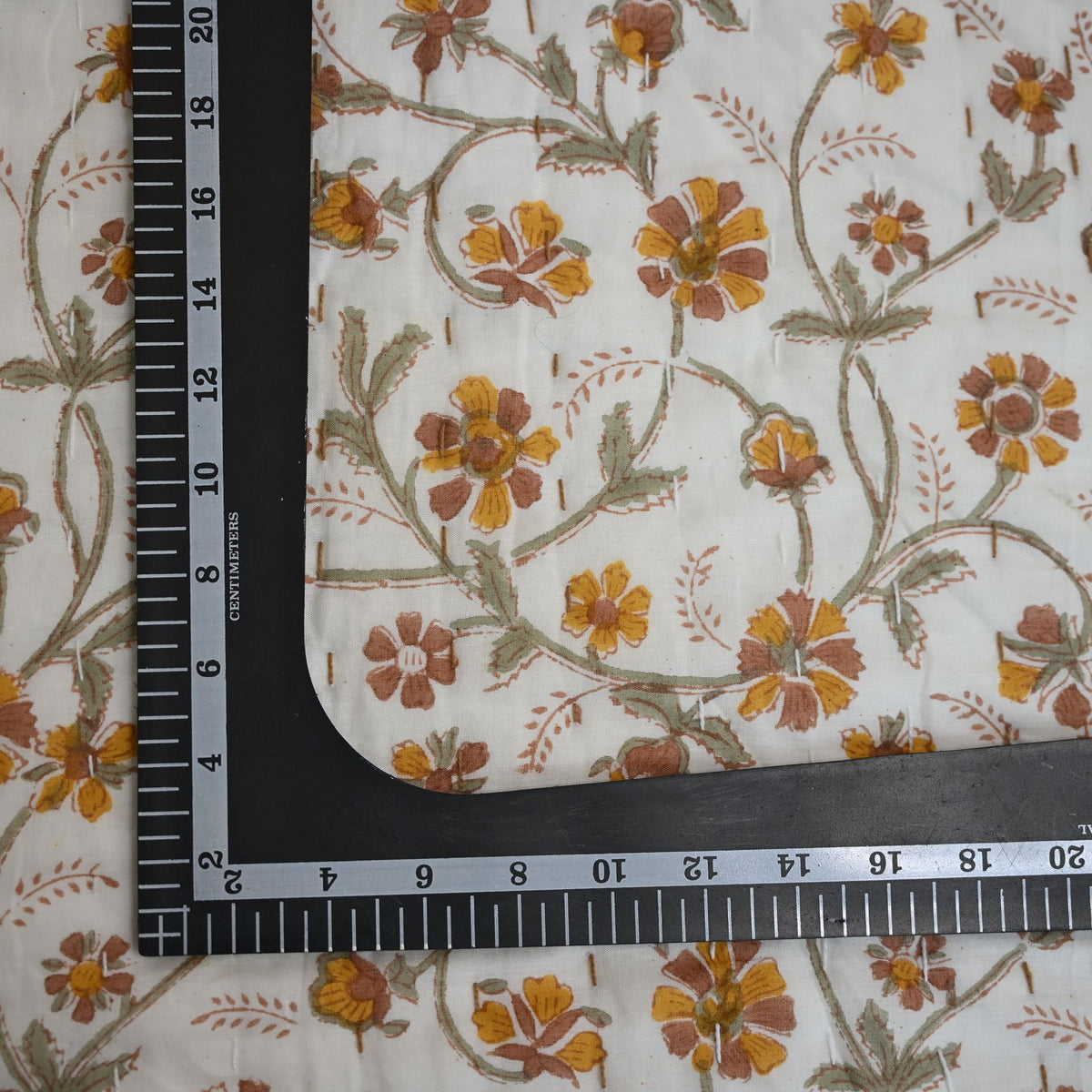 Rowan Floral Hand Block Printed Quilt