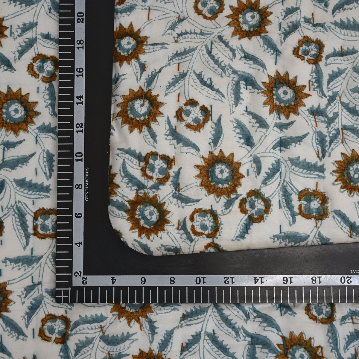 Ellis Floral Hand Block Printe  Quilt