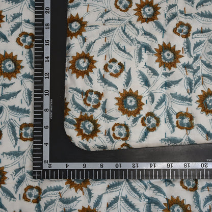 Ellis Floral Hand Block Printe  Quilt