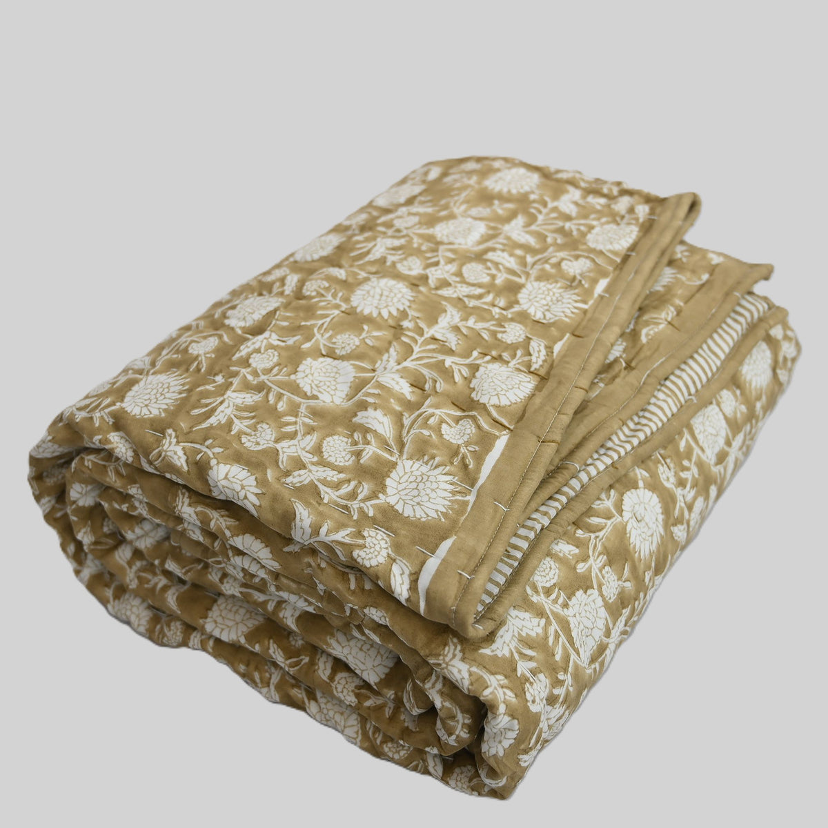 Graham Botanical Hand Block Printed Quilt