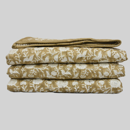 Graham Botanical Hand Block Printed Quilt