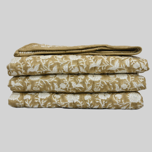 Graham Botanical Hand Block Printed Quilt