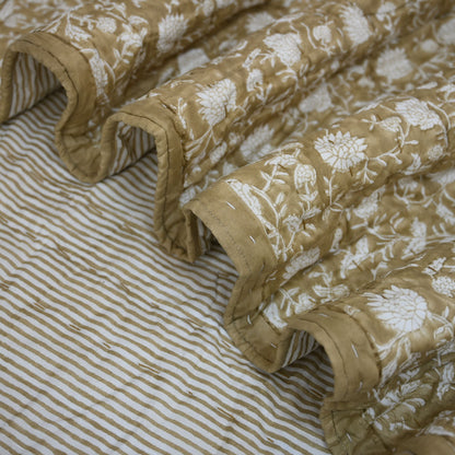 Graham Botanical Hand Block Printed Quilt