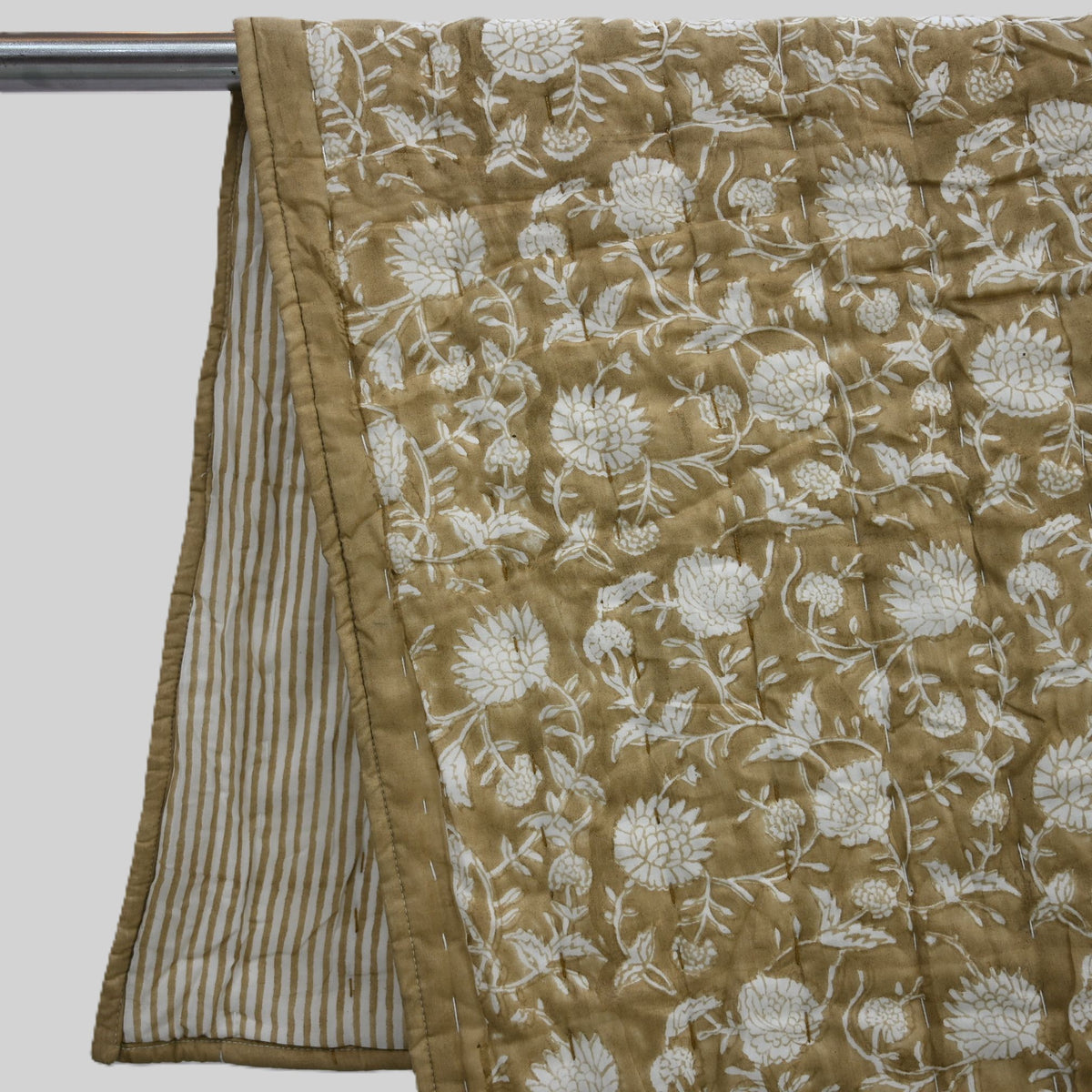 Graham Botanical Hand Block Printed Quilt