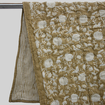 Graham Botanical Hand Block Printed Quilt