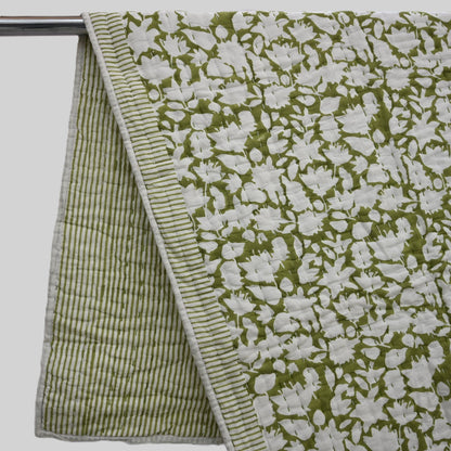 Jasper Floral Hand Block Printed Quilt