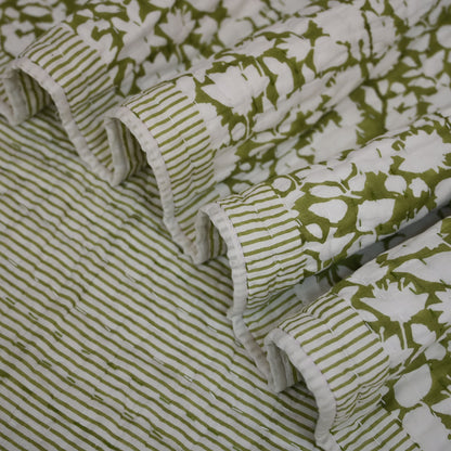 Jasper Floral Hand Block Printed Quilt