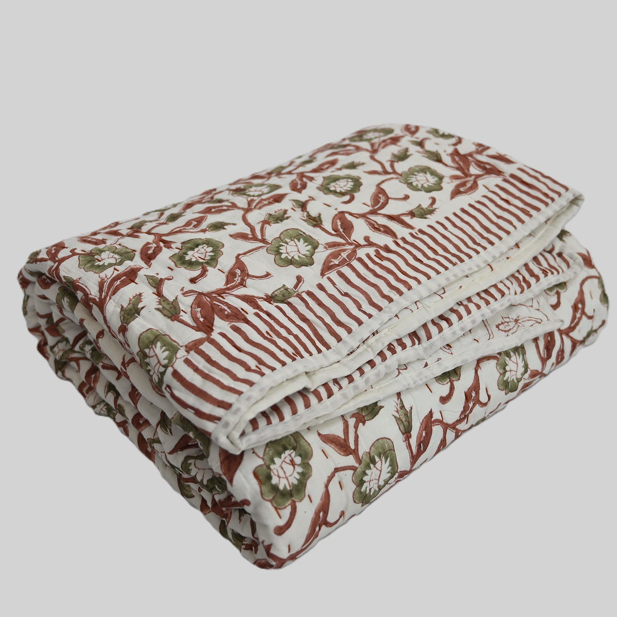 Holden Botanical Hand Block Printed Quilt