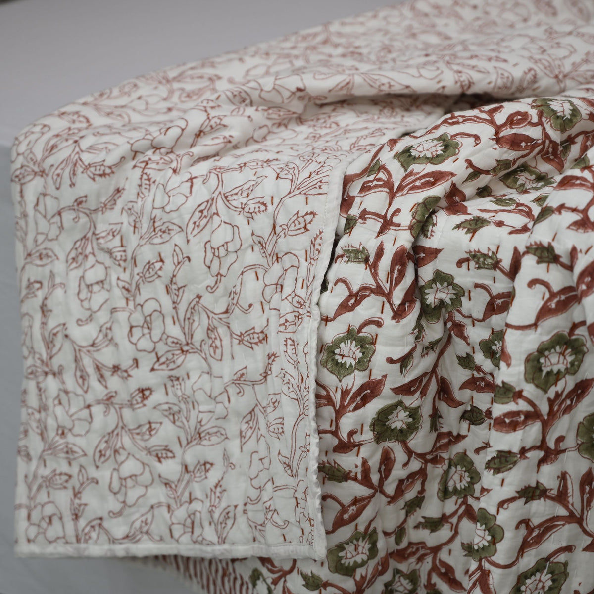 Holden Botanical Hand Block Printed Quilt