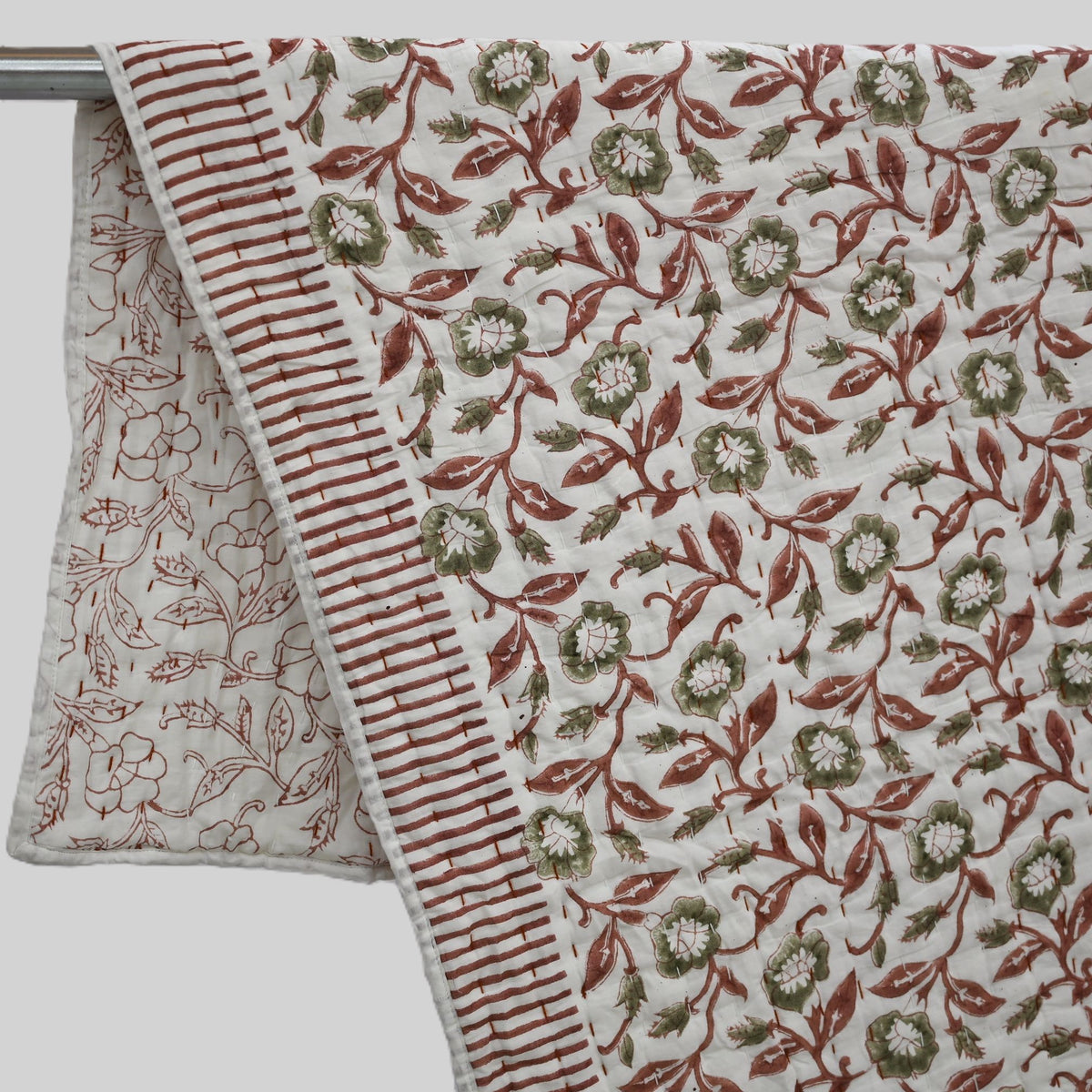 Holden Botanical Hand Block Printed Quilt