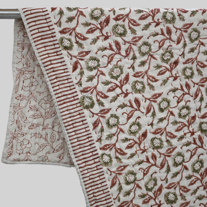 Holden Botanical Hand Block Printed Quilt