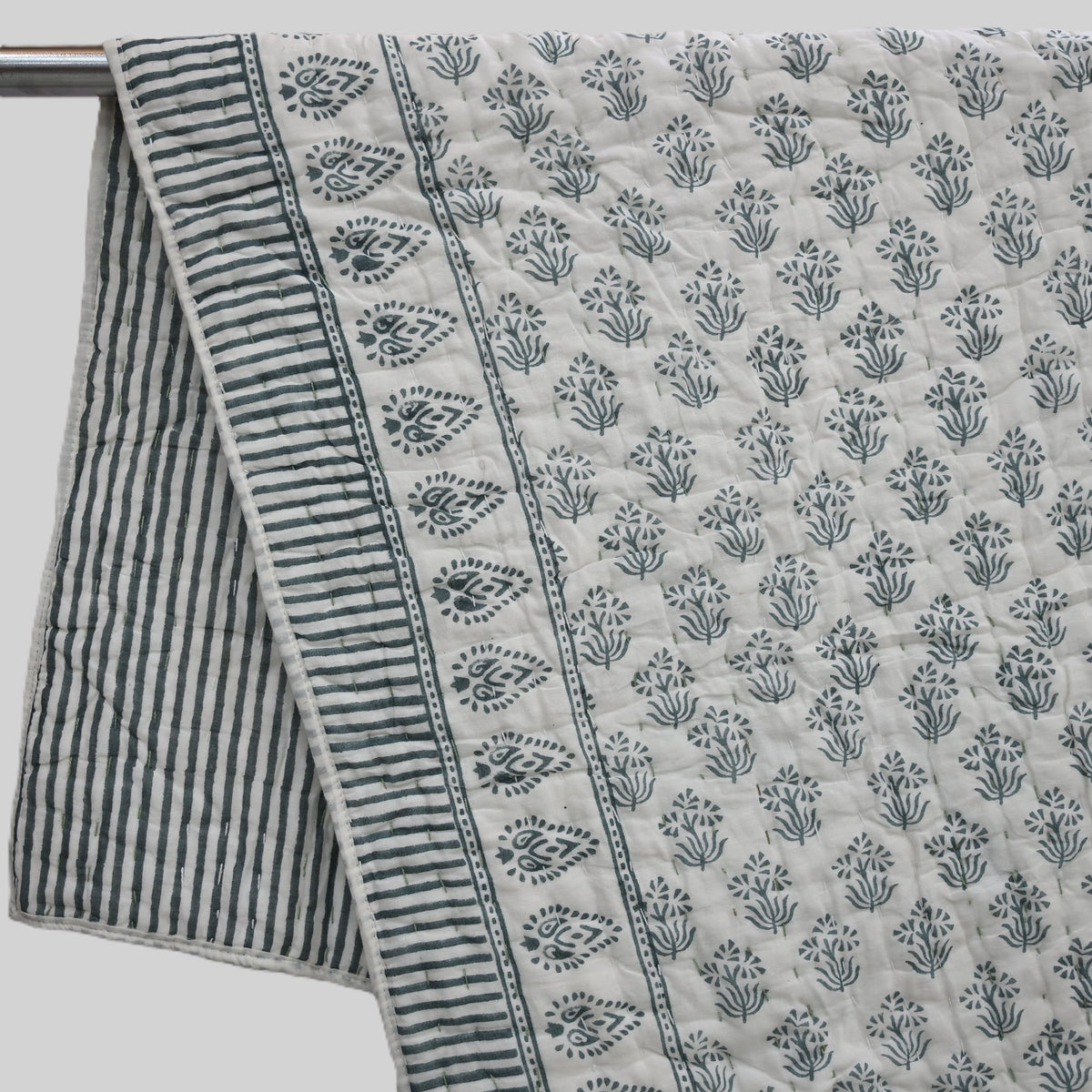 Levi Floral Hand Block Printed Quilt