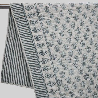 Levi Floral Hand Block Printed Quilt