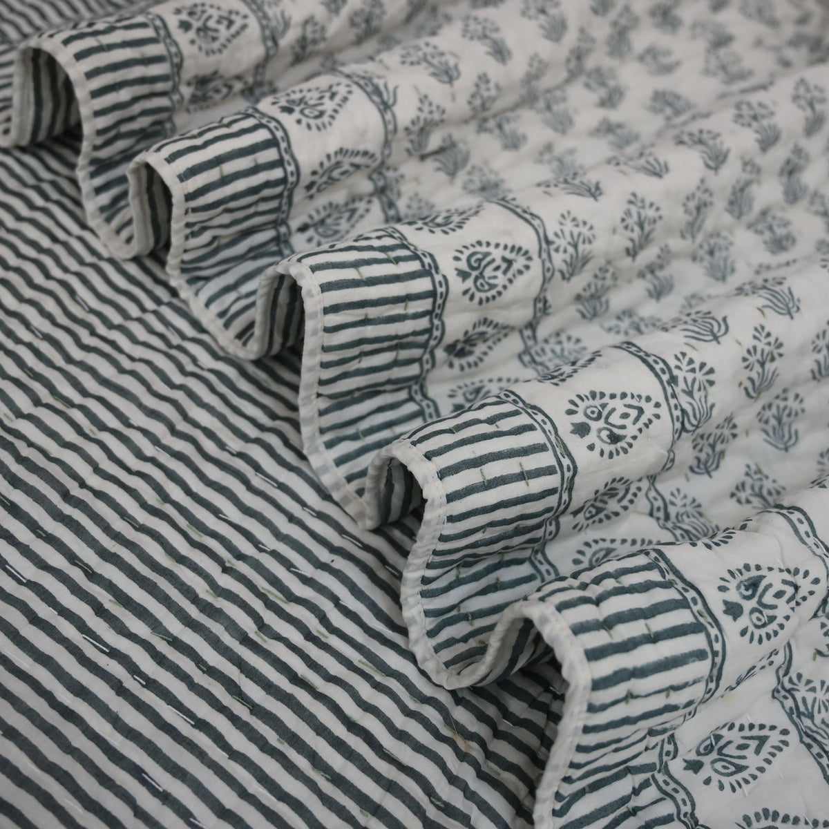 Levi Floral Hand Block Printed Quilt