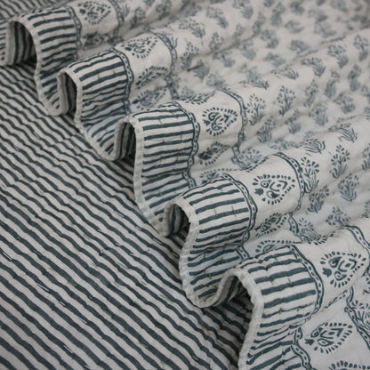 Levi Floral Hand Block Printed Quilt