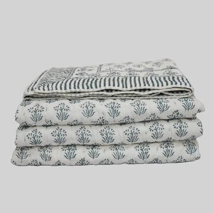 Levi Floral Hand Block Printed Quilt