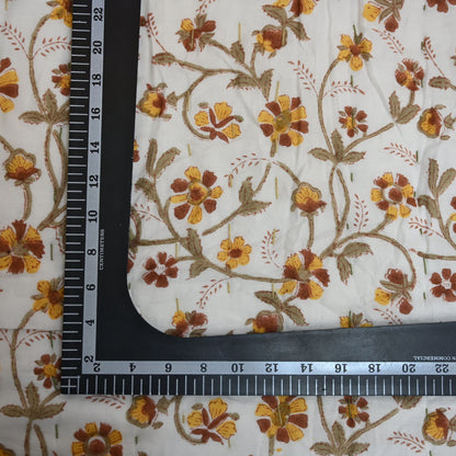 Rowan Floral Hand Block Printed Quilt