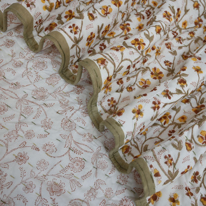 Rowan Floral Hand Block Printed Quilt