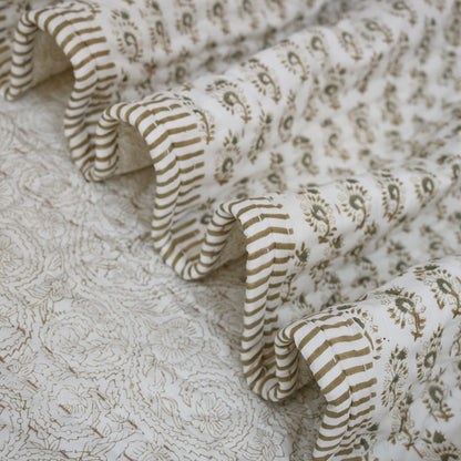 Theo Floral Hand Block Printed Quilt