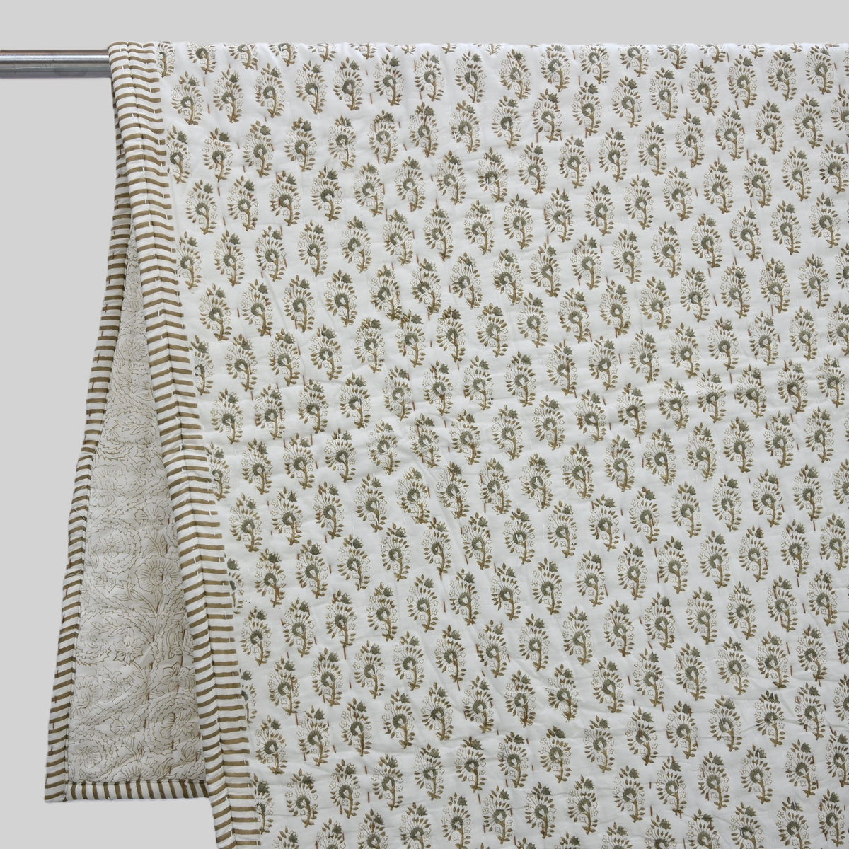Theo Floral Hand Block Printed Quilt