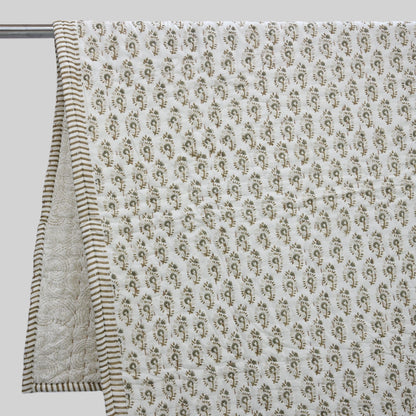 Theo Floral Hand Block Printed Quilt