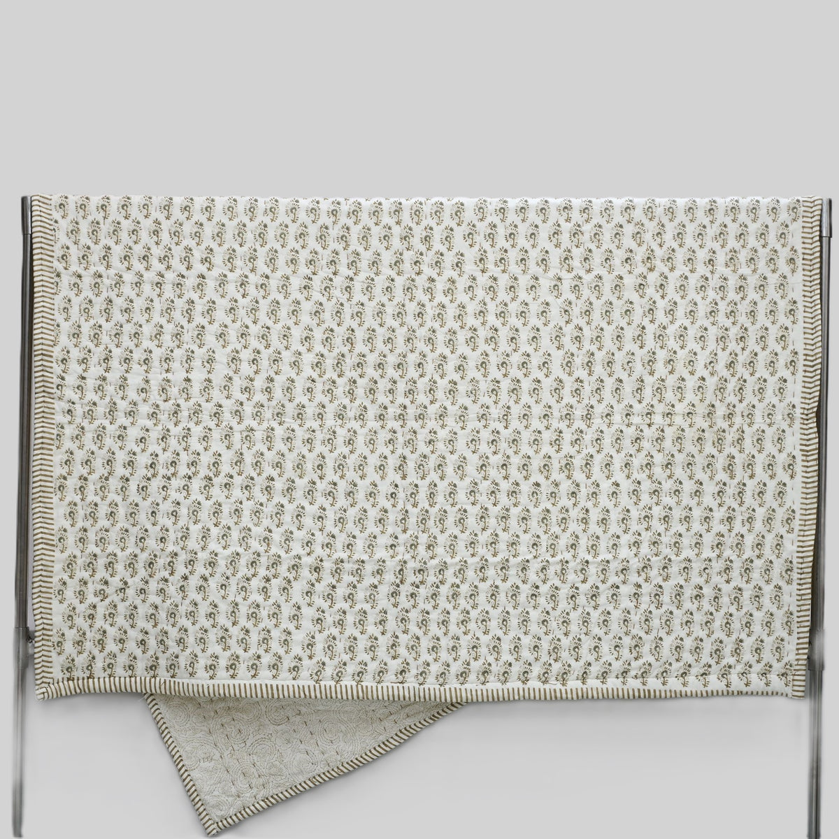 Theo Floral Hand Block Printed Quilt
