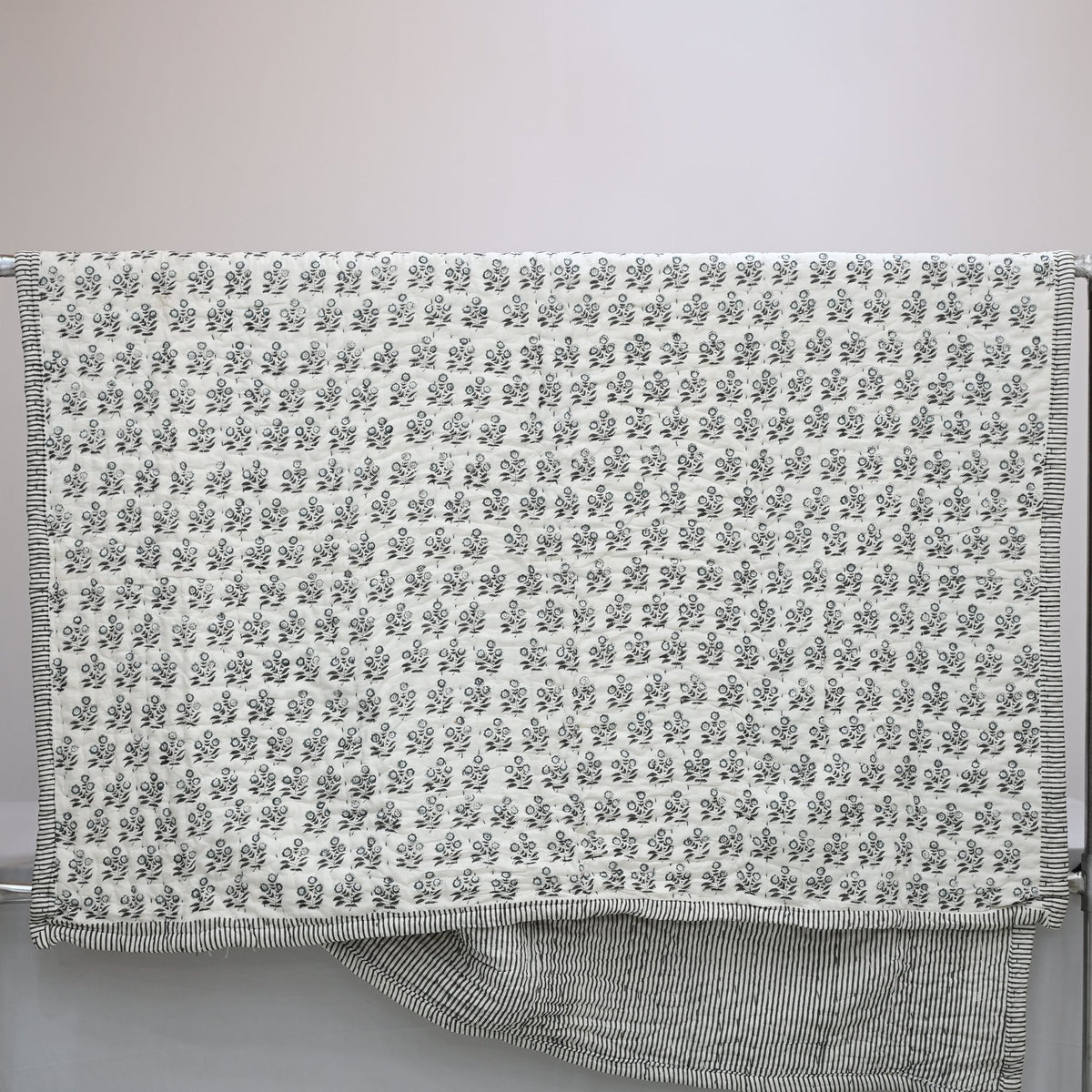 Asher Floral Hand Block Printed Quilt