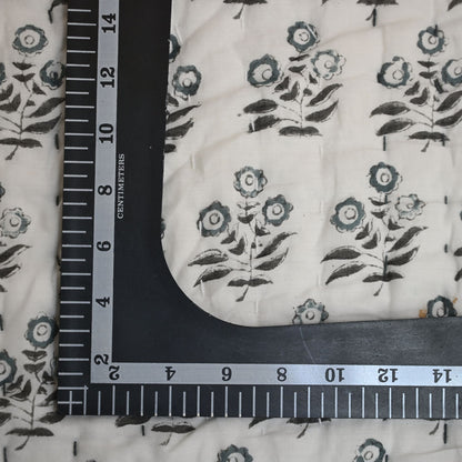 Asher Floral Hand Block Printed Quilt