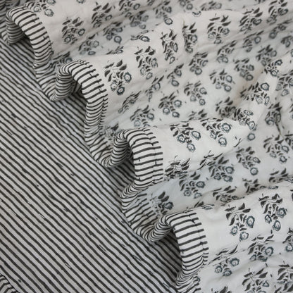 Asher Floral Hand Block Printed Quilt