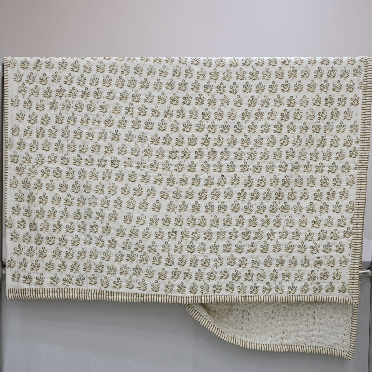 Asher Floral Hand Block Printed Quilt