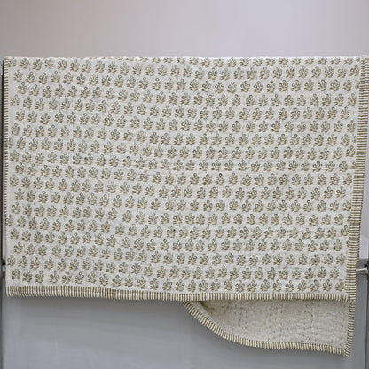 Asher Floral Hand Block Printed Quilt