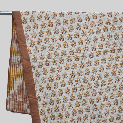 Asher Floral Hand Block Printed Quilt