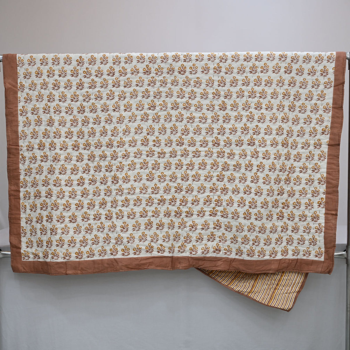 Asher Floral Hand Block Printed Quilt